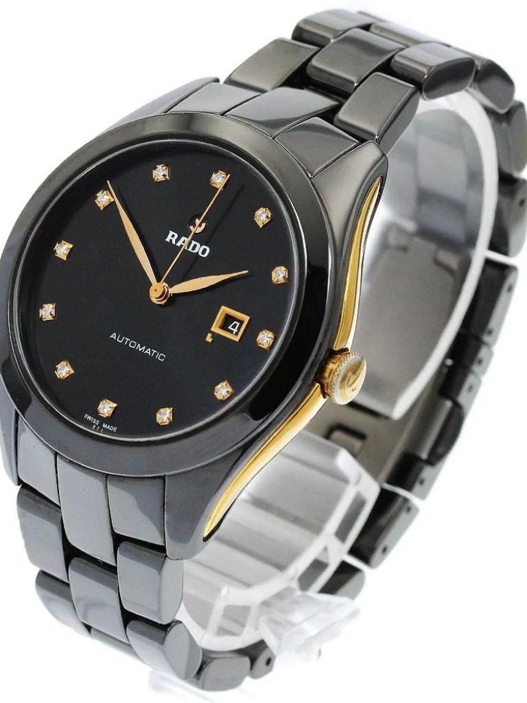 Rado Hyper Chrome R32255712 12p Diamond Black Dial Automatic Ladies Watch905912